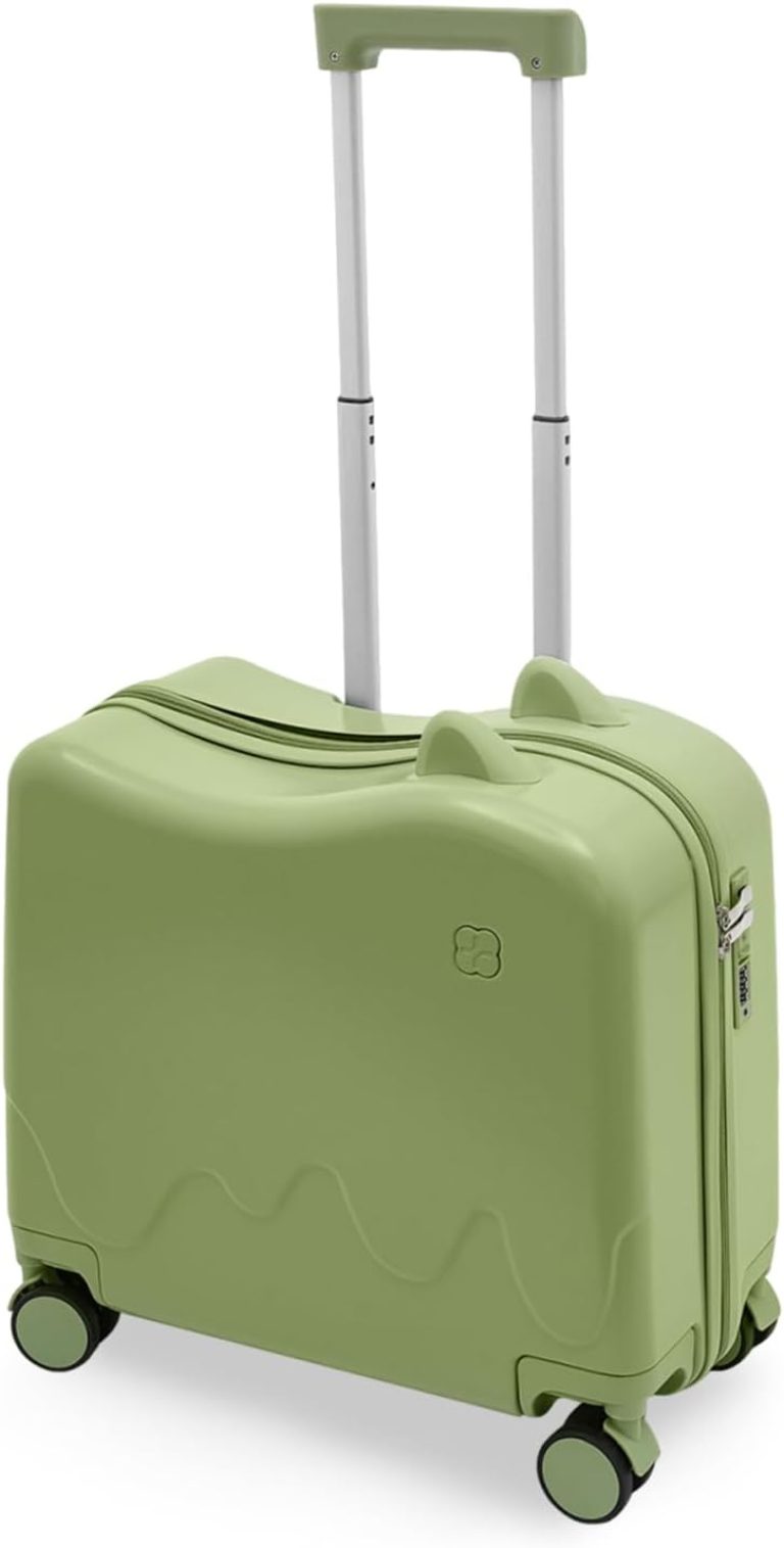 Charocean Valise pour Enfants à Chevaucher, Trolley Enfant avec Barre de Traction et Serrure à Mot de Passe, pour Filles et Garçons de 3 à 6 Ans