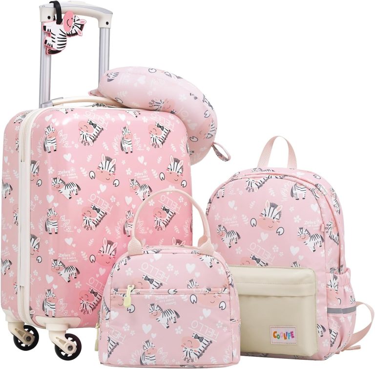 COOLIFE Valise Enfant 5 Pièces avec Sac à Dos, Trolley Rigide Cabine