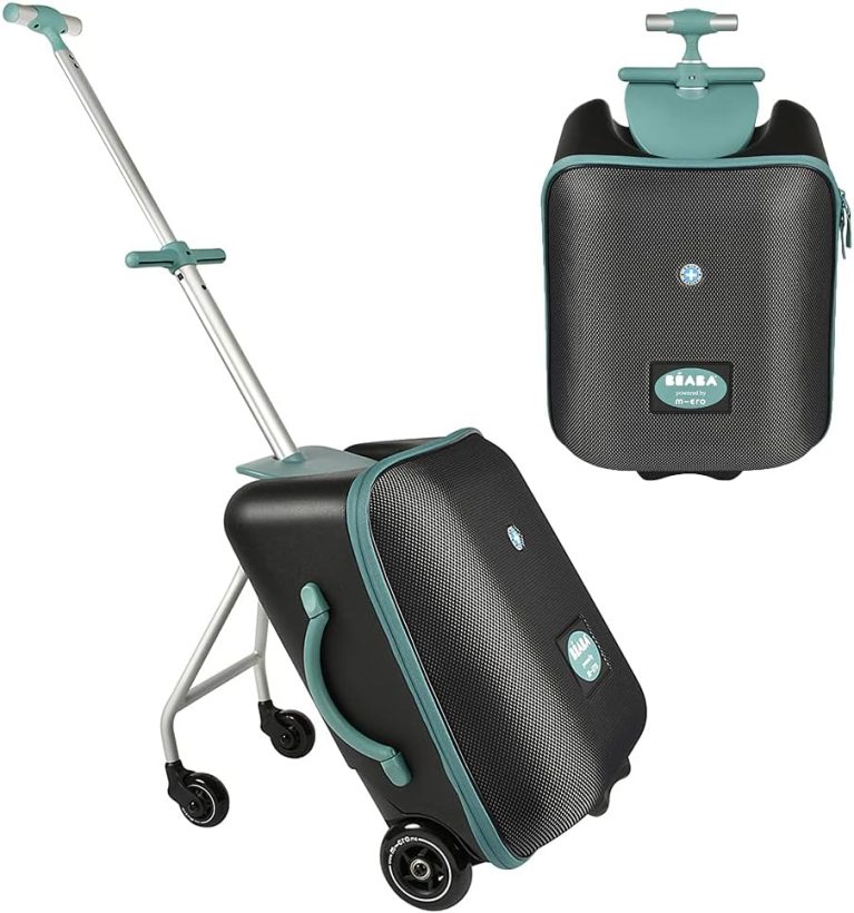 BÉABA & Micro Mobility Valise Cabine 2 en 1 avec Assise pour Enfant, Capacité 22L, Eazy Bleu