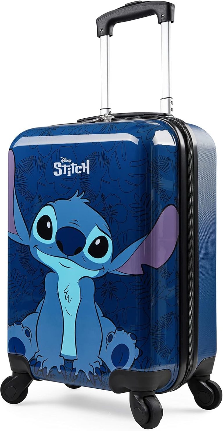 Disney Stitch Valise Rigide 49 cm 30 litres avec 4 Roues, Cadeau Enfant (S, Marine)